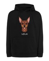 Bluza z kapturem Pinczer miniaturowy Pupil Pies Czarny L