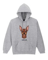 Bluza z kapturem Pinczer miniaturowy Pupil Pies Szara XXL