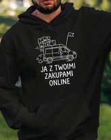 Bluza z kapturem Prezent dla Kuriera Super Kurier Czarna XXL