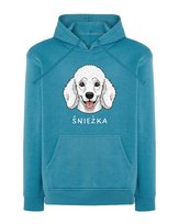 Bluza z kapturem Pudel Personalizowana Pupil Pies Jasnoniebieska M