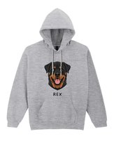 Bluza z kapturem Rottweiler Personalizowana Pupil Pies Szara L