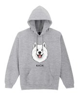 Bluza z kapturem Samojed Personalizowana Pupil Pies Szara XL