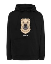 Bluza z kapturem Shar Pei Personalizowana Pupil Pies Czarny L