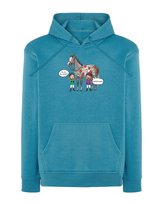 Bluza z kapturem Śmieszna Koń Jabłka Pokrycie Niebieska XL