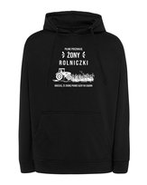 Bluza z kapturem Śmieszna Rolnik szuka Żony Tekst Czarny M