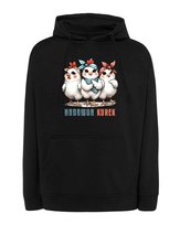 Bluza z kapturem Śmieszna Słodkie Kury Tekst Czarny L
