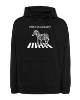 Bluza z kapturem Śmieszna Zebra Czarny Humor Czarny L