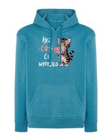 Bluza z kapturem Śmieszny Tekst Kotek Brak Mózgu Niebieska M