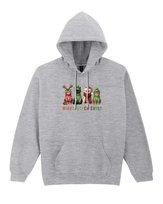 Bluza z kapturem Świąteczna Kotki Wesołych Świąt Szara XL