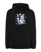 Bluza z kapturem Świąteczna Personalizowana Zima Rysunkowa Czarny XL