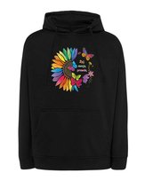 Bluza z kapturem Twoja Prawda Kwiat Motyl Czarny M