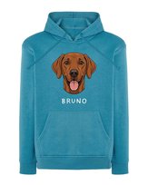 Bluza z kapturem Wyżeł węgierski Personalizowana Pies Jasnoniebieska L