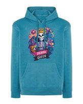 Bluza z kapturem z nadrukiem Szkielet w koronie Niebieska XL