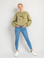 Bluza z nadrukiem M oliwkowy SZACHOWNICA