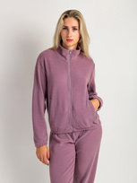 Bluza z polaru M fioletowy SZACHOWNICA