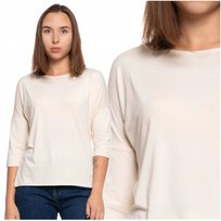 BLUZKA DAMKSA Rękaw 3/4 Koszulka Gładka Wiskozowa Modna MORAJ L
