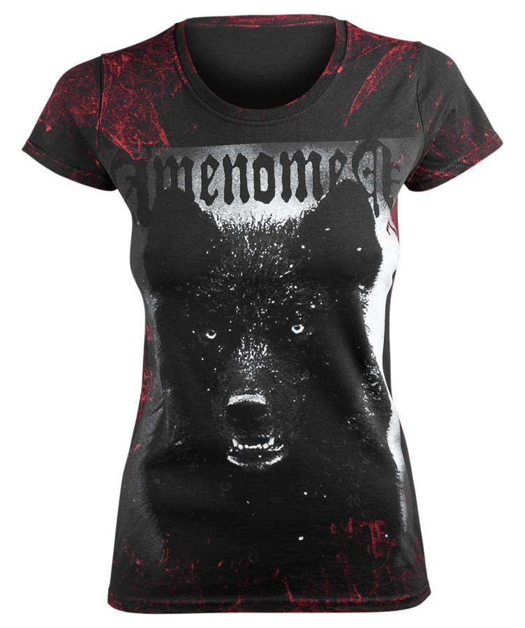 bluzka damska AMENOMEN BLACK WOLF (OMEN024DA ALLPRINT RED)M Inny