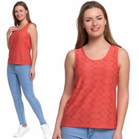 Bluzka Damska Bez Rękawów Ażurowa Kobieca Subtelna Elegancka Moraj Xxl Pink