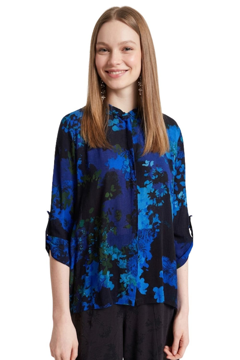 DESIGUAL Bluzka damska Desigual Ancona wzorzysta w kwiaty-XS