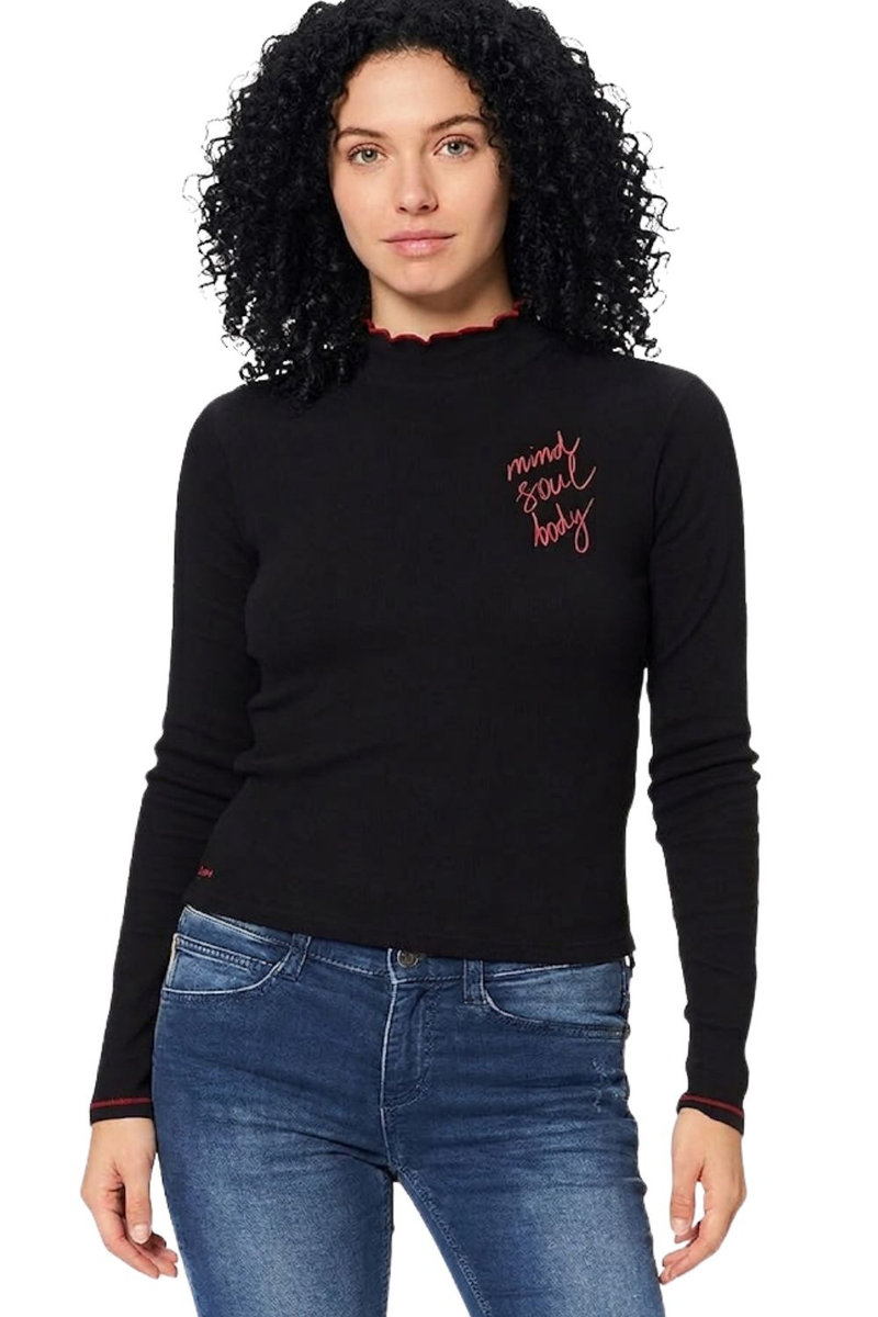 DESIGUAL Bluzka damska Desigual Artemisa ażurowy tył czarna-XL