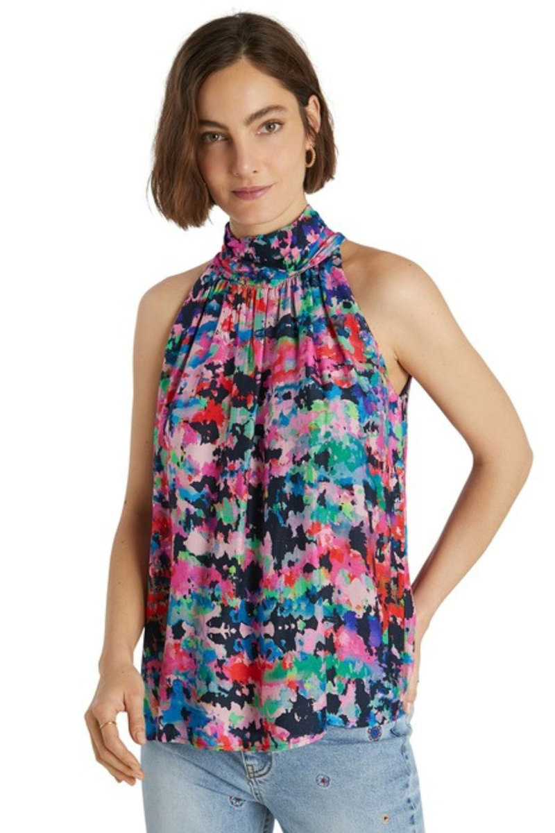 DESIGUAL Bluzka damska Desigual Manhattan top wzorzysta -L