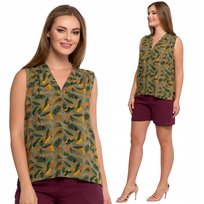 Bluzka Damska Gładka Wiskoza Bez Rękawów Z Dekoltem W Serek Moraj Xl Patt 1