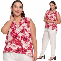 Bluzka Damska Gładka Wiskoza Bez Rękawów Z Dekoltem W Serek Moraj Xl Patt 2