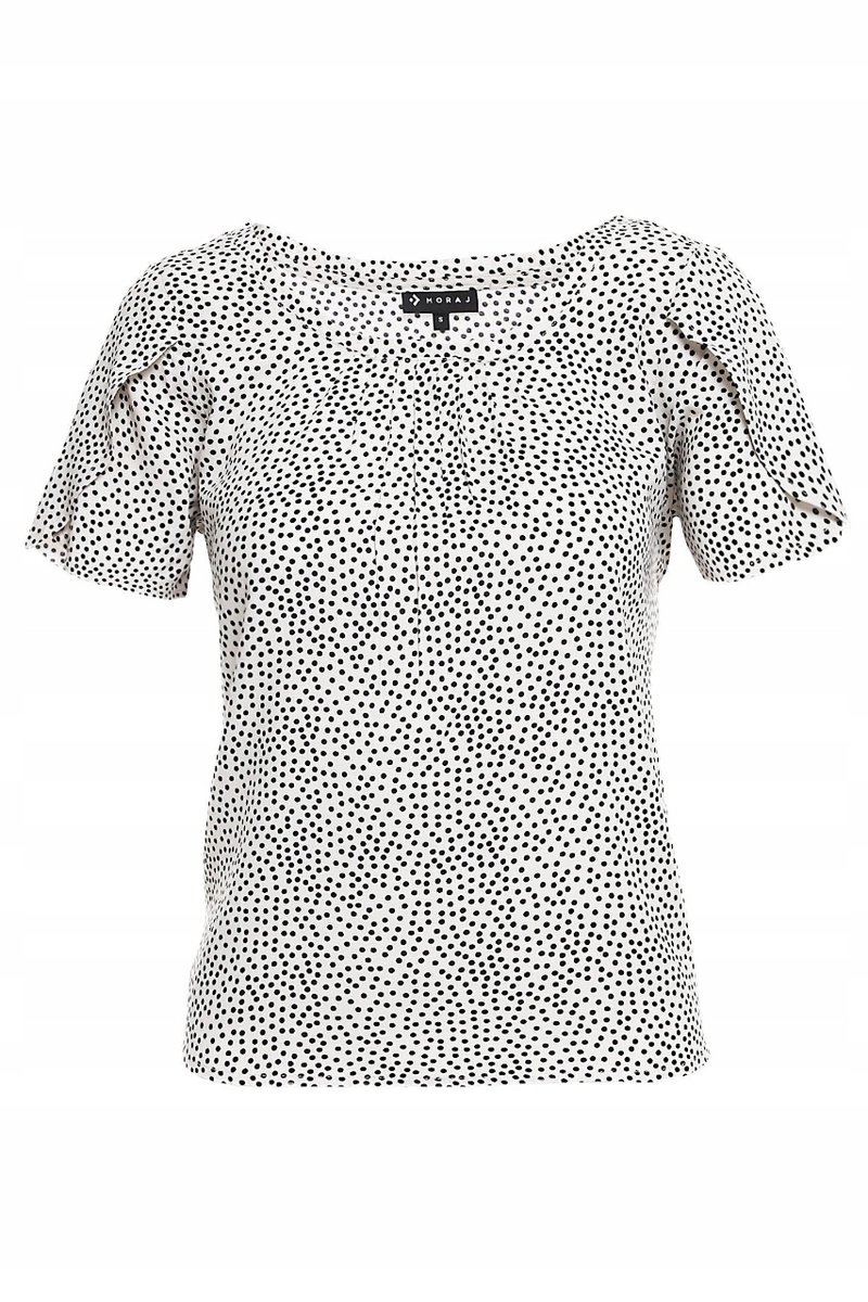 Moraj Bluzka Damska Gładka Wiskoza Krótki Rękaw Z Rozcięciem Wzorzysta Moraj Xl Patt1