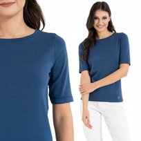 BLUZKA DAMSKA KRÓTKI RĘKAW BAWEŁNIANA GŁADKA MIĘKKA KLASYCZNA MORAJ XL JEANS