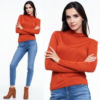BLUZKA DAMSKA NA DŁUGI RĘKAW GOLF GŁADKI MORAJ XL ORANGE