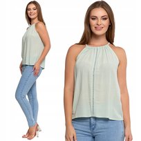 Bluzka Damska Na Ramiączkach Z Haftem 100% Wiskoza Subtelna Moraj Xxl Green