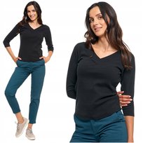 Bluzka Damska Prążkowana Koszulka w Prążek Elegancka Długi Rękaw MORAJ 3XL