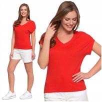 Bluzka Damska T-Shirt Prosty Fason Gładki Top Koszulka Bawełniana MORAJ 3XL