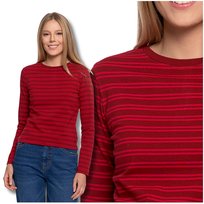 Bluzka Damska w Paski Koszulka z Długim Rękawem Klasyczna Wygodna Moraj M