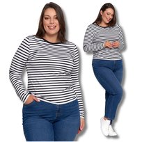 Bluzka Damska w Paski Koszulka z Długim Rękawem Klasyczna Wygodna Moraj S