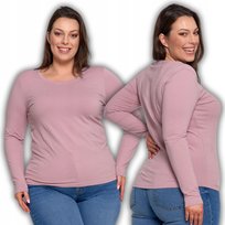 Bluzka Damska Z Długim Rękawem Bawełniana Gładka Miękka Klasyczna Moraj S Light Pink