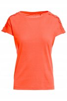 BLUZKA DAMSKA Z KORONKĄ NA RAMIONACH 100% BAWEŁNA AŻUROWE RĘKAWY MORAJ S PEACH