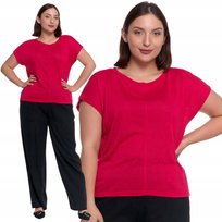 Bluzka Damska Z Krótkim Rękawem Bawełniana Luźny Krój Elegancka Moraj S Pink