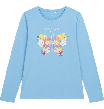 Bluzka dla dziewczynki z Długim Rękawem bawełniana 158 Motylem kwiaty  Endo - Endo