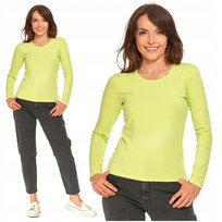 Bluzka na długi rękaw Gładka Koszulka Damska Neonowa Podkoszulka MORAJ S