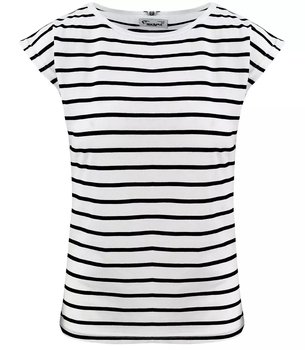 Bluzka top damska koszulka T-shirt paski-3XL - Agrafka