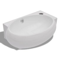 Błyszcząca biała umywalka ceramiczna 41x28x12,5 cm / AAALOE