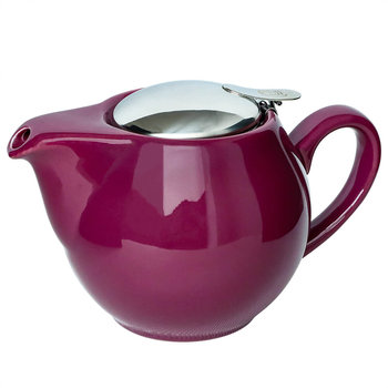 Błyszczący dzbanek purpurowy z zaparzaczem i pokrywką do herbaty prezent upominek podarunek - Cup&You