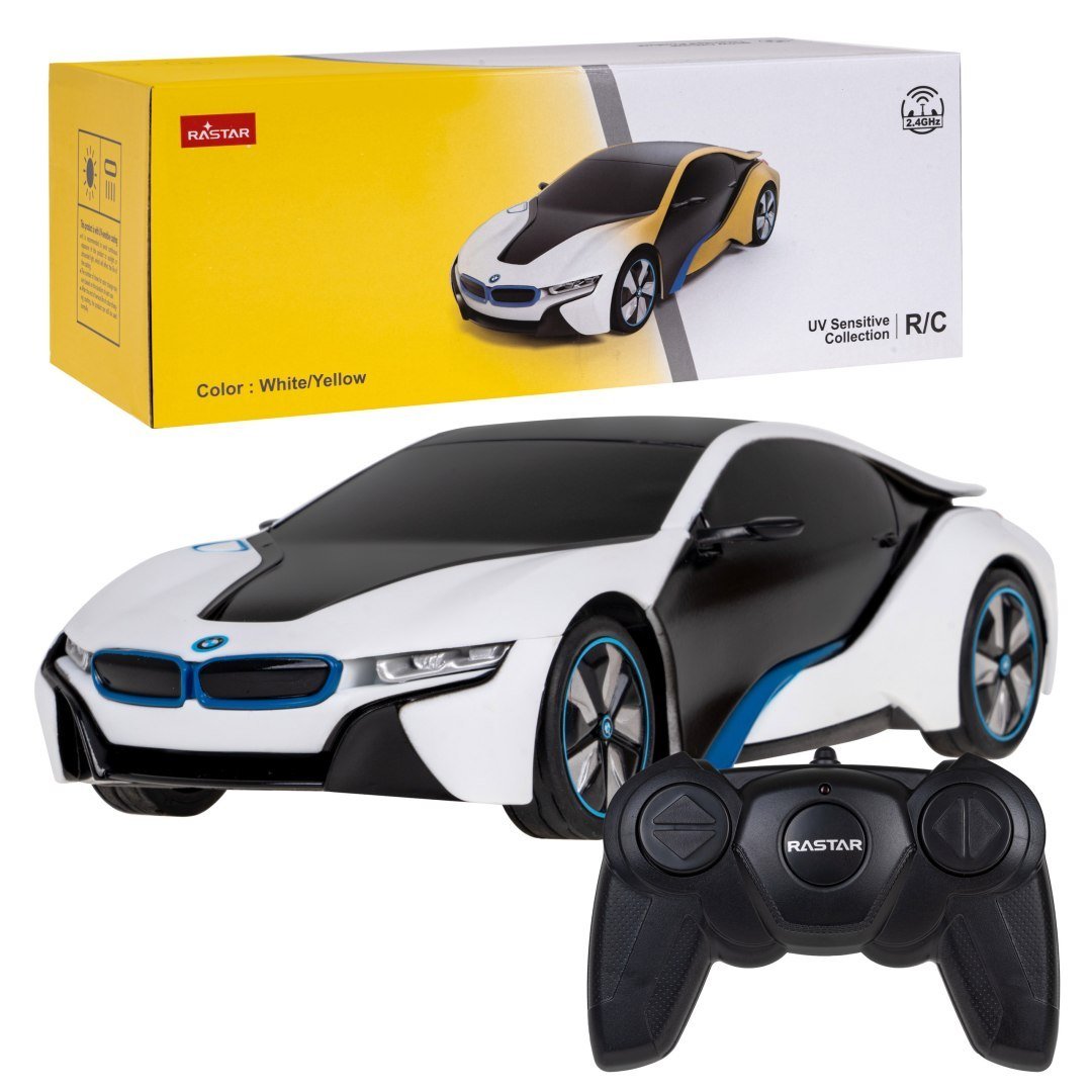 Rastar BMW Remote Control I8 1:24 Sports Car White/Black - View #9