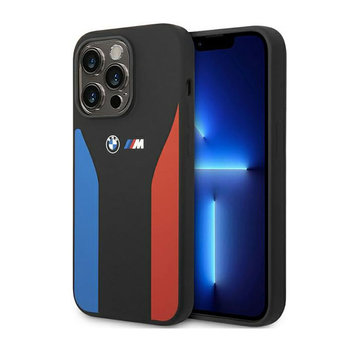 BMW Silicone Blue&Red Stripes M Collection - Etui iPhone 14 Pro (czarny) - Inny producent