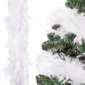 Boa z piór naturalnych 600 cm łańcuch na choinkę, ozdoba świąteczna biały - Springos
