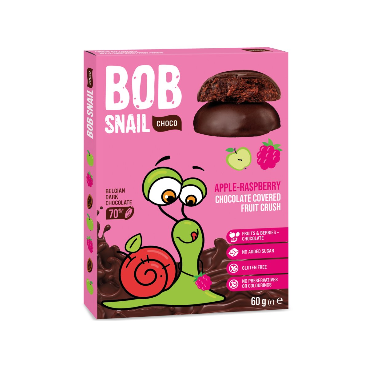 Zdjęcia - Jedzenie dla dzieci i niemowląt Bob Snail Ciastko Jabłko-Malina W Czekoladzie 60 G 
