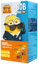 BOB SNAIL Eat&Fun PRZEKĄSKA ŚLIMAK MANGO 20 g + ZABAWKA MINIONKI | OWOCOWA bez cukru