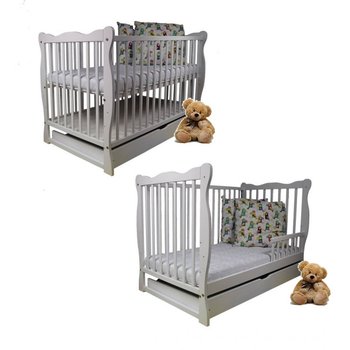 Bobas, Łóżeczko z szufladą/Tapczanik, Julia, Białe - Bobas