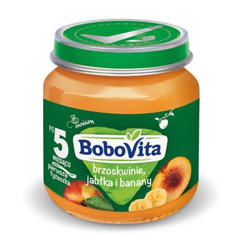 Bobovita, Deserek, Jabłka i banany z brzoskwiniami, 125 g, 6m+ - BoboVita